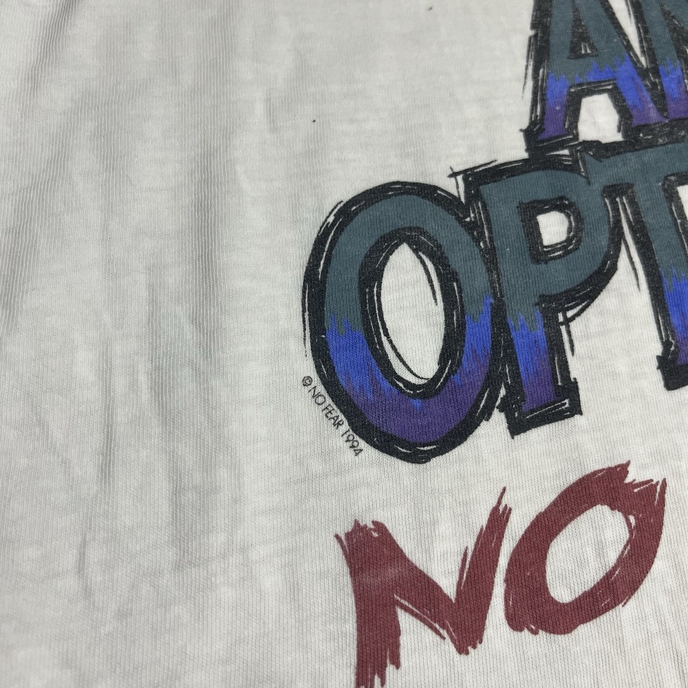 No Fear Shirt Size Large White Vintage 90s Losing Is Not An Option Grunge Punk - Picture 3 of 15